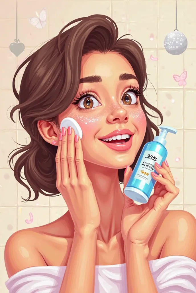 Beauty blogger quay cận texture gel trong, moderately foaming. 2d cartoon drawing