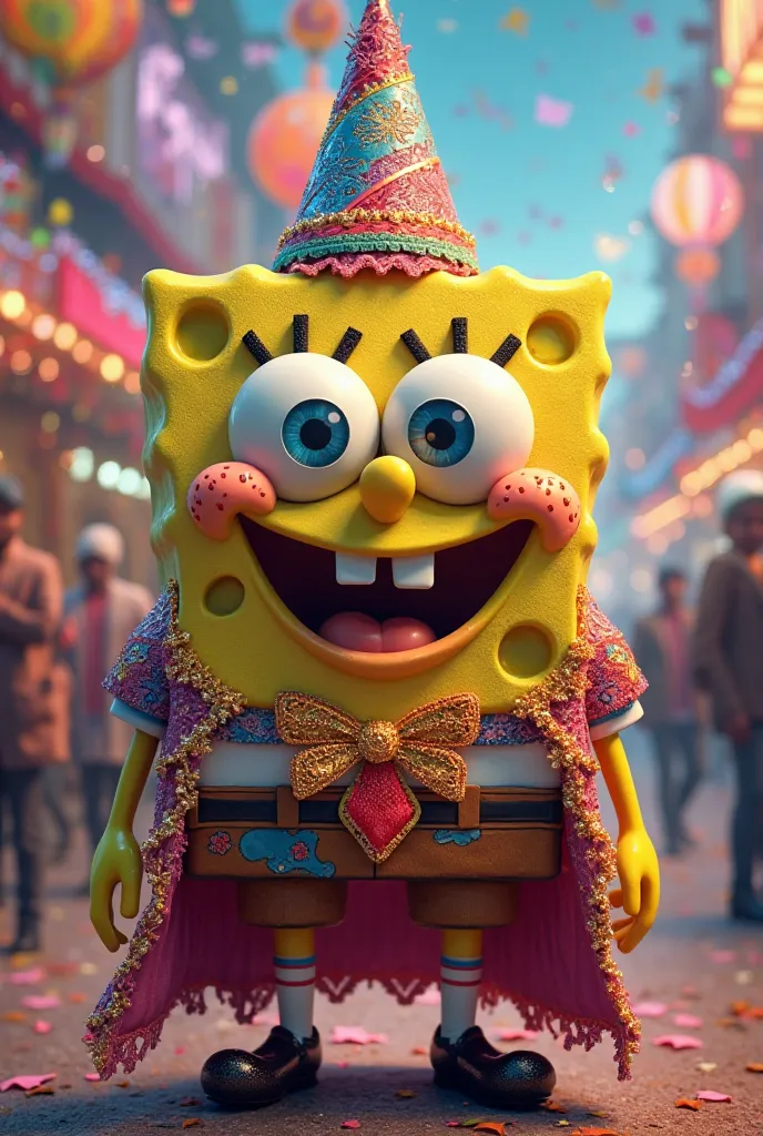 spongebob with realistic carnival costume