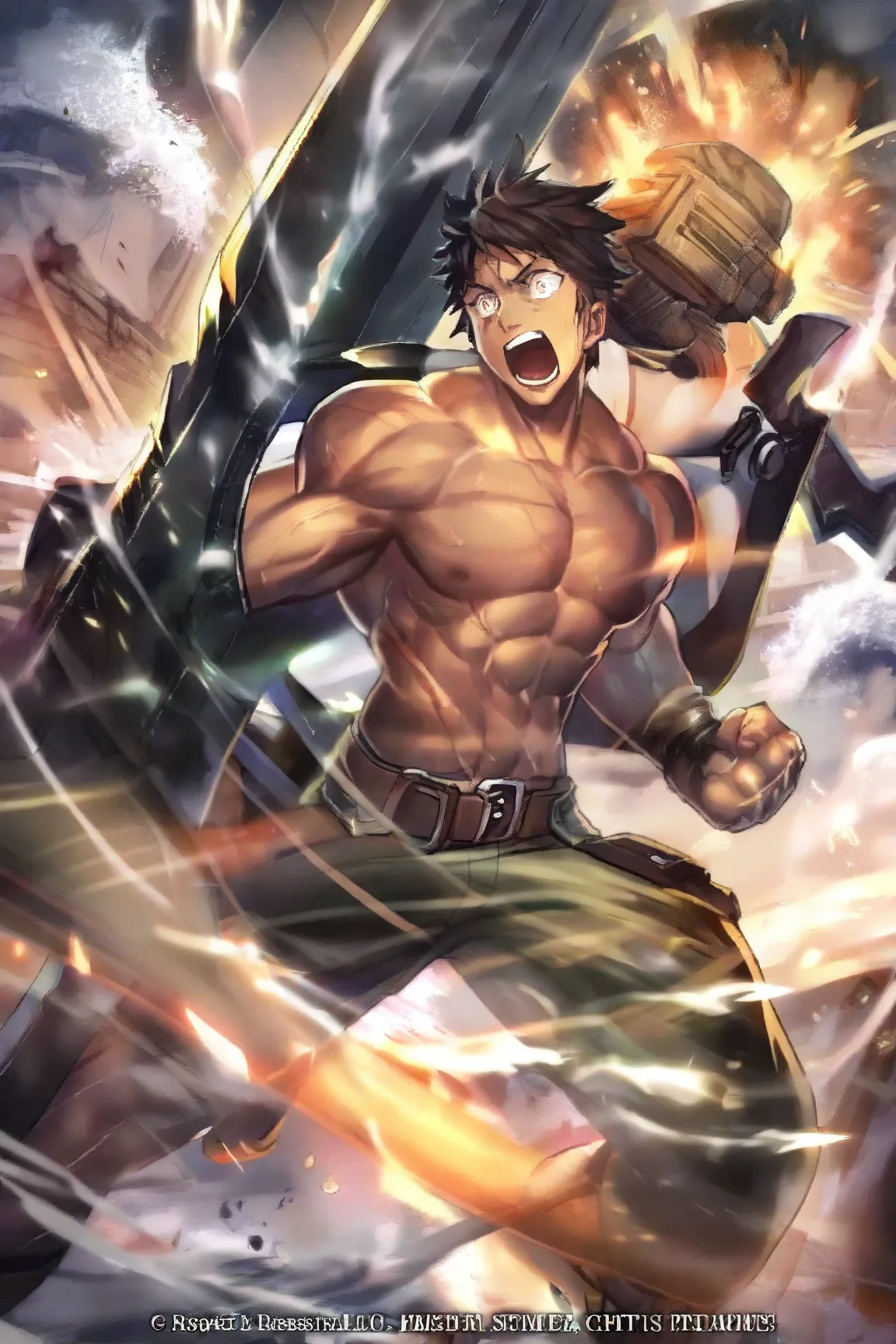 
theme: hot anime characters
Movement: emphasizes dynamic movement
Muscular: accentuates muscle lines
effects: light source
Weapon: weapon details are depicted in detail
scene: creates a sense of urgency in extreme battle scenes

Specific elements:

Charac...