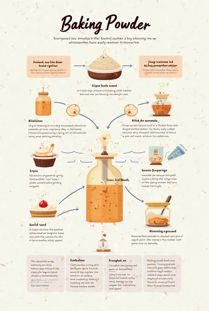 Create a diagram or visual element that explains the basic science of how baking powder works, including an interesting scientific fact 