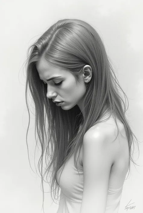 A pencil drawing expresses sadness and disappointment