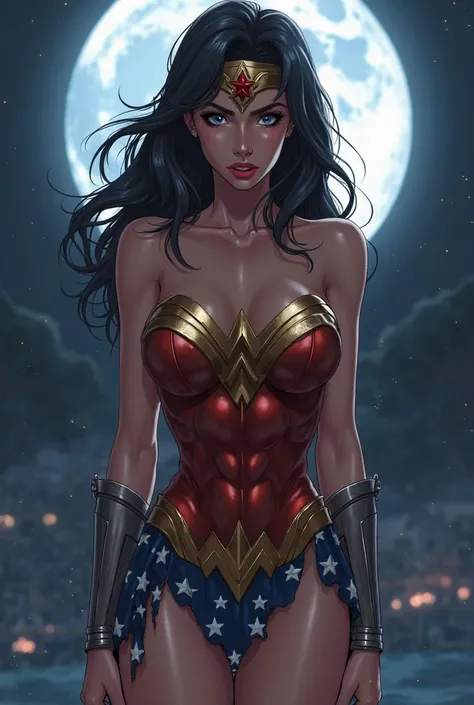  wonder woman in hentai art, Naked night smiling