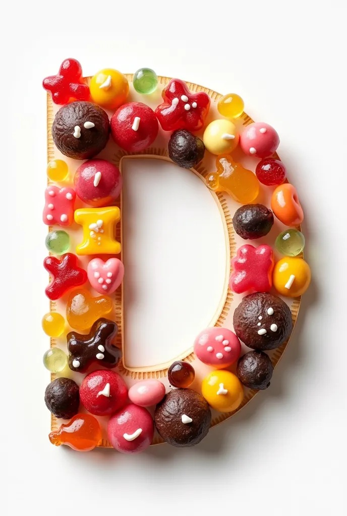 Image of candies for a job that is letter D and after the letter the image of candies 