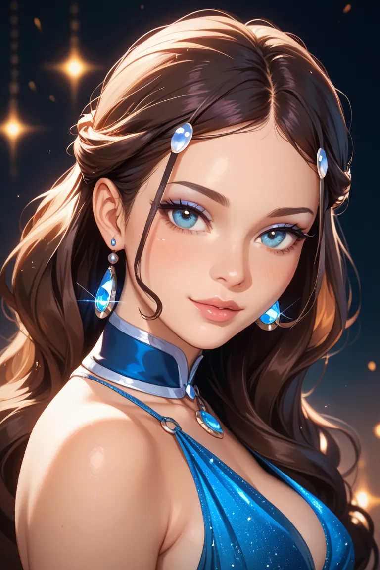  Katara's Sexy Display in an Enchanting Atmosphere, full_Body Display , lure, jewelry, revealing outfits,  seductive eyes, Detailed face and skin, sex 