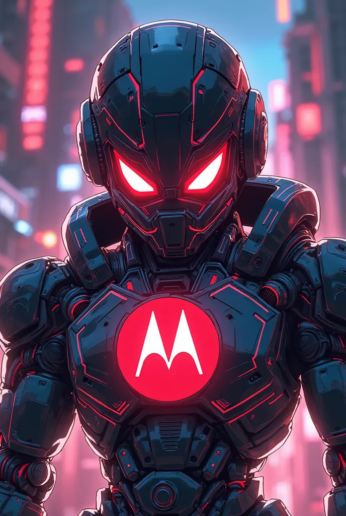 Make me a picture with the word MOTOROLA in the form of an anime in red