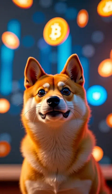 Background: A digital crypto world with Bitcoin, Dogecoin, and Ethereum logos glowing in the air.
Action: Elon musk throws stacks of Doecoin at the camera while rapping about "HODLing beats and dropping NFTs." A Shiba Inu dog bobs its head to the music.
