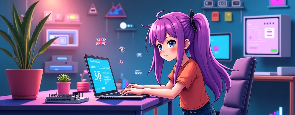 You can take a picture of a cute purple-pink girl with long anime hair who programs in a PHP laptop and make computers in the back of her. And if possible, make the text centered on FortifieMix