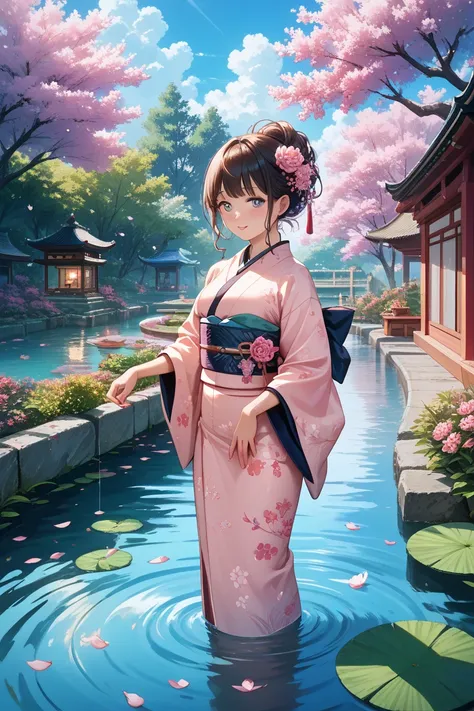 Lolita girl in kimono