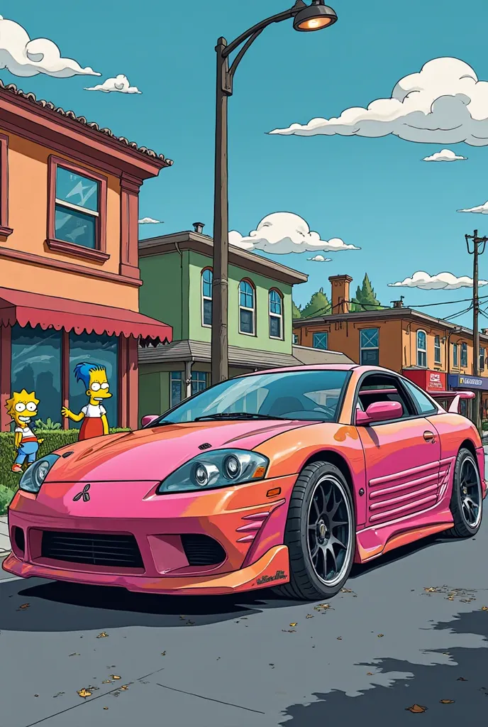 Mitsubishi eclipse fast and furious in the Simpsons 