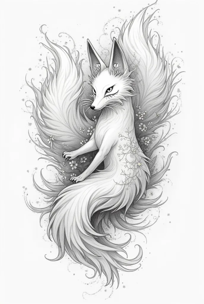 Tattoo Kitsune Eskiz