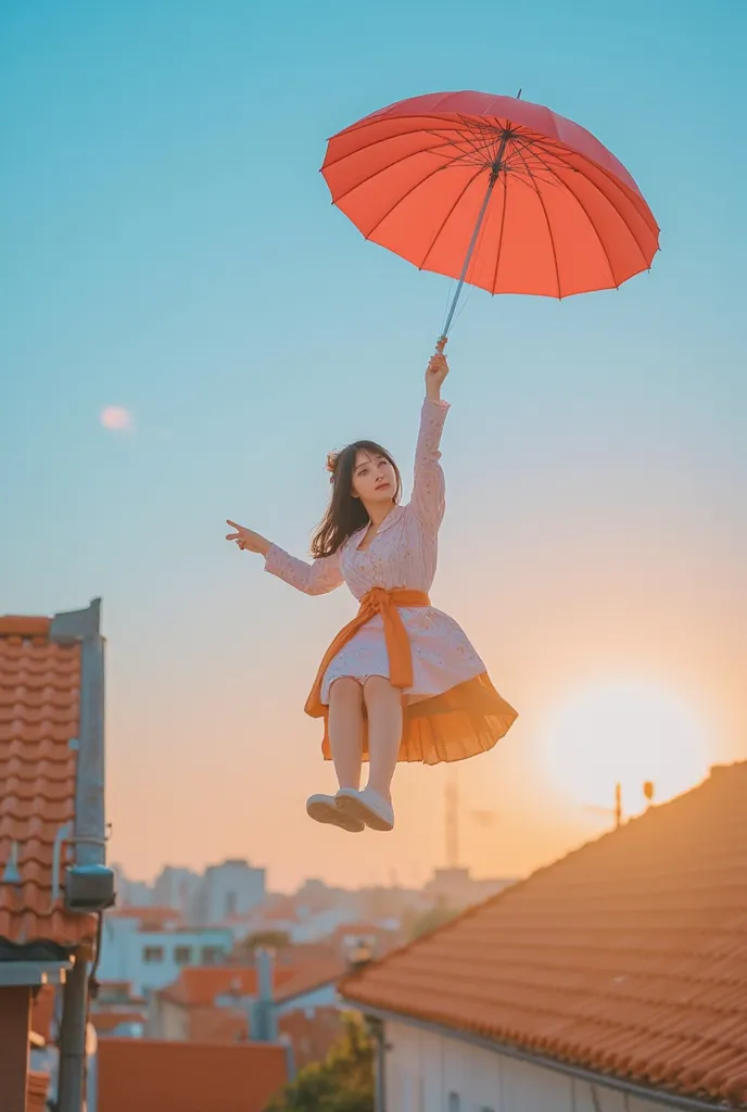 quality\(8k,Highly detailed CG unit wallpaper, masterpiece,High resolution,top-quality,top-quality real texture skin,surreal,Increase the resolution,RAW Photos,highest quality,Very detailed,wallpaper\),break、Mary Poppins、(A beautiful  Korean girl, 
slightl...