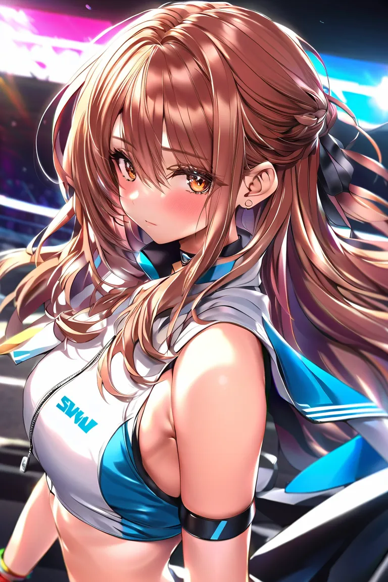 (highest quality:1.2,  Anime Artwork ,  anime style,  studio anime , very well detailed,  latest,  vibrant, anime coloring, High Contrast,  masterpiece:1.2, highest quality, Aesthetics at its best), brown hair, beautiful thighs,   Perfect body lines, skin ...