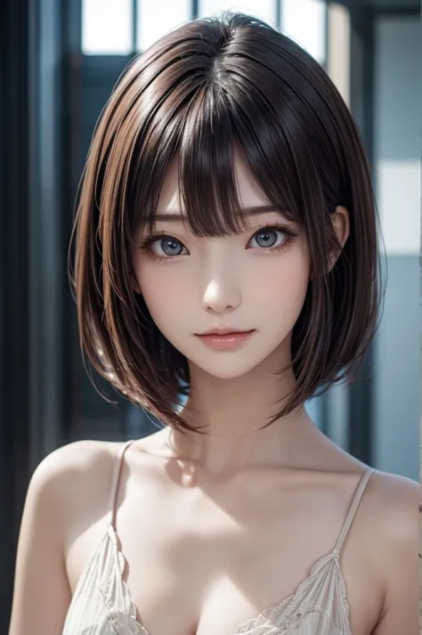 1girl, straight bob hair, beautiful hair, (high quality, high resolution:1.2)