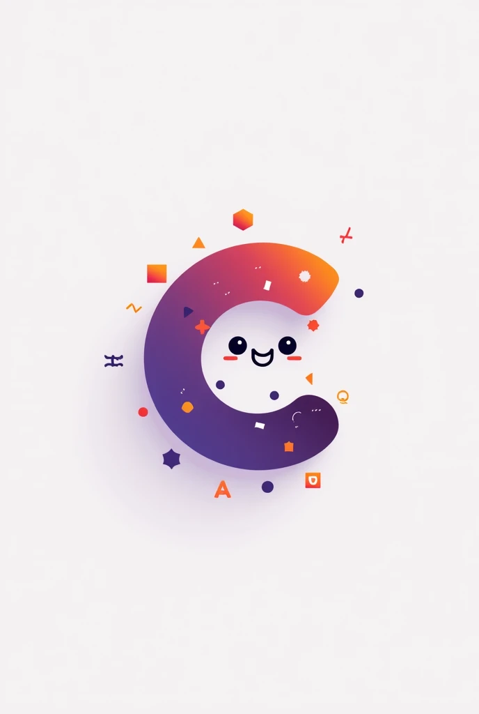 Come up with a logo for a site with the name "math" , it should be simple and cute. Use purple, orange, white or black. It should be simple so that it is easy to remember