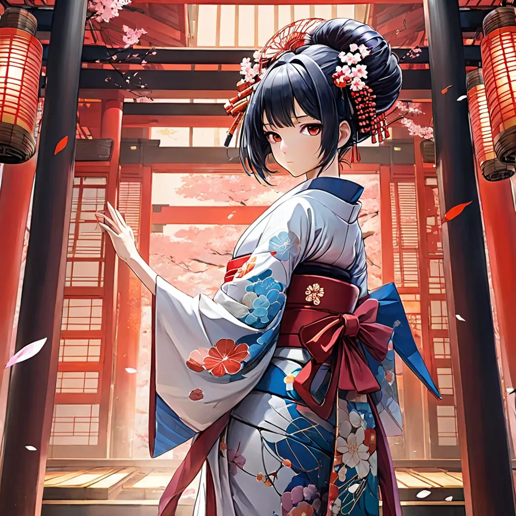 One Girl Mechanical Arm Geisha Kimono (anime:Ishida Sui)