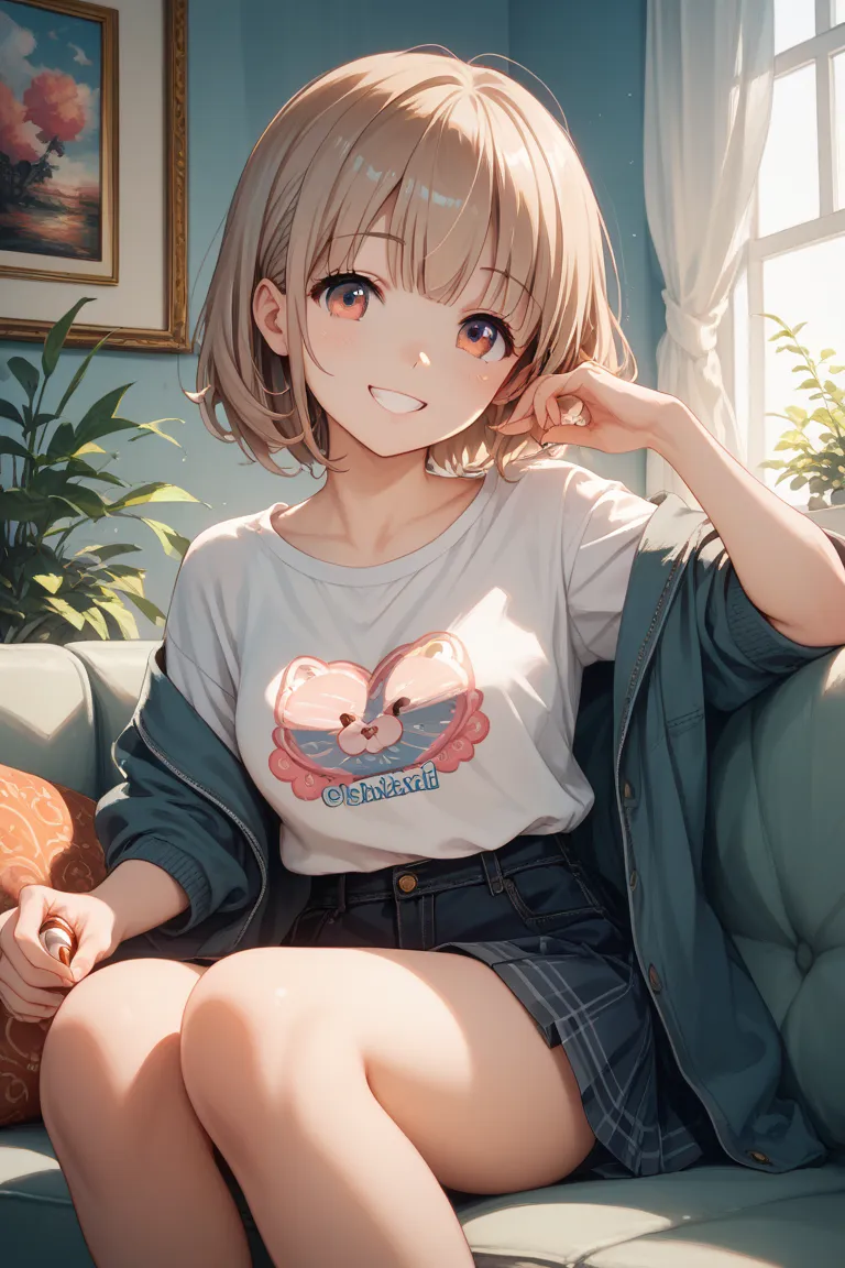 Danganronpa　Nanami Chiaki　She has a happy face while playing games