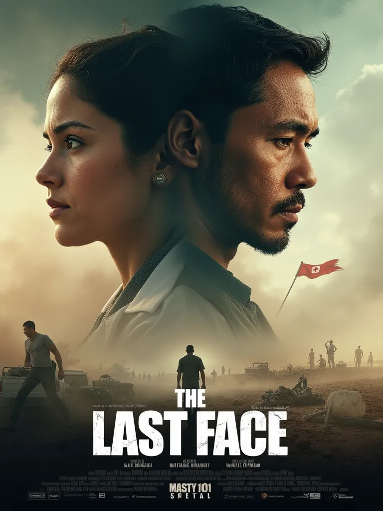 Write prompt for create movie poster about " The.last.face.2016 " with text logo