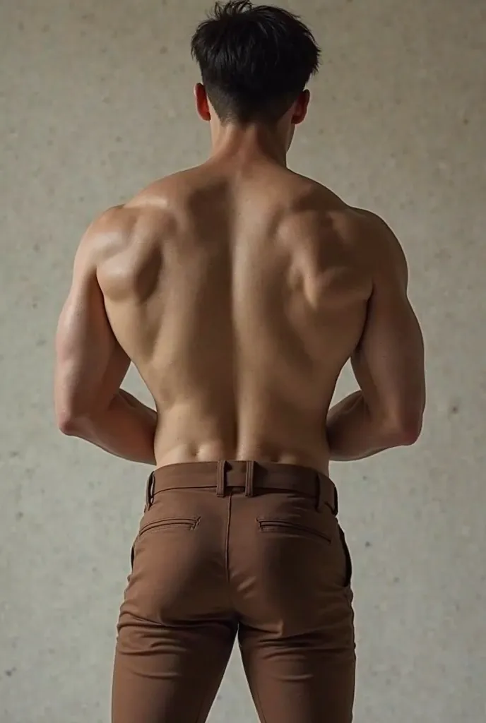 Korean Man's Butt Wearing Brown Tight Pants