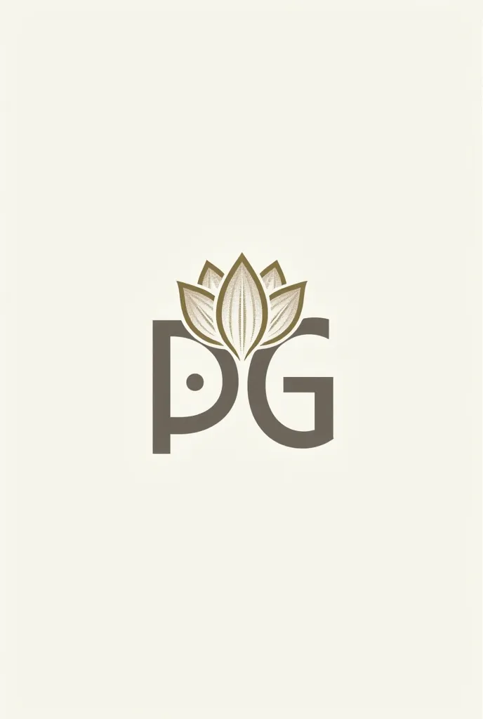 Create a PROFESSIONAL architectural logo with a lotus flower with the letters PG