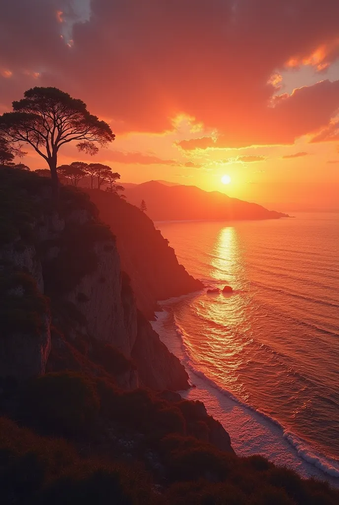 haute qualité, Ultra HD 8K, Une belle double exposition qui combine une silhouette de déesse avec une côte au coucher du soleil, la côte au coucher du soleil servant de toile de fond sous-jacente, avec ses détails intégrés à la déesse, lignes nettes, Le fo...