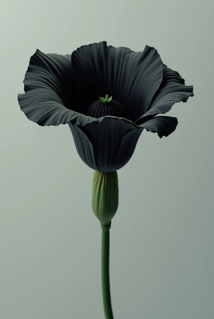 A black flower unpainted to white