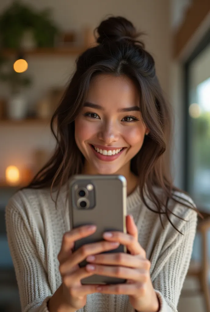 Woman taking selfie