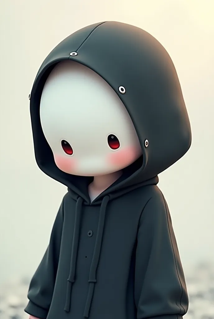 black hooded boy cute white head sd japanese style small