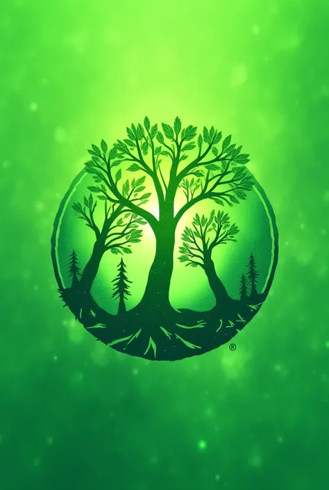 logo for forestry four sequence with background of biodiversity 