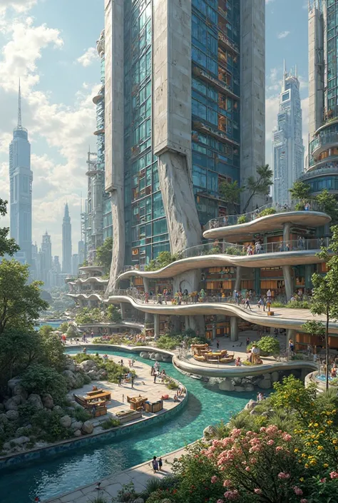 The dream city is called Elysium, a city of great design and modern technology. The city has a huge library with many old and new books.