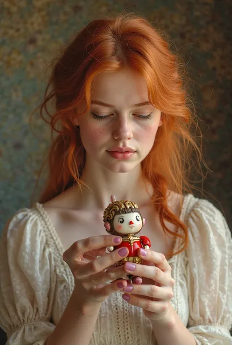 Redheaded woman with toy+18