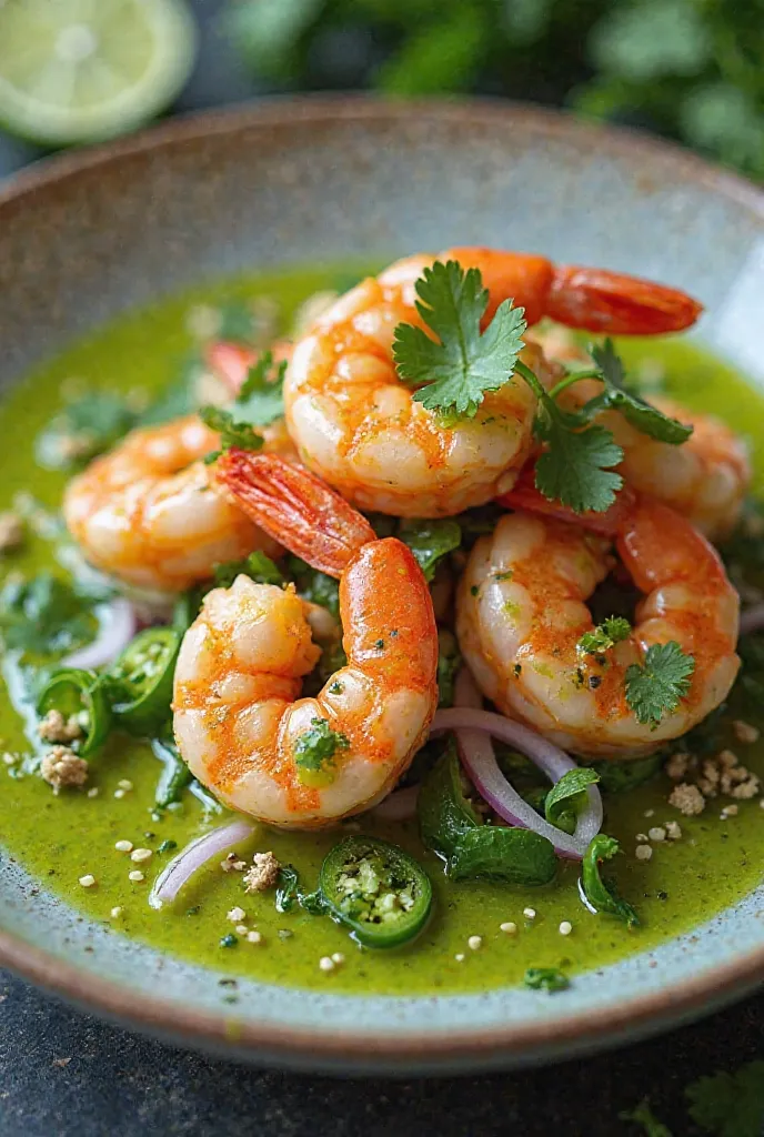 Green shrimp aguachile 