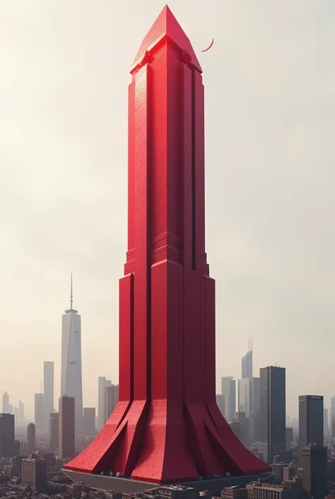 Draw a woman's lipstick in the form of a skyscraper. do it this way, to make it hard to guess what lipstick it is. 