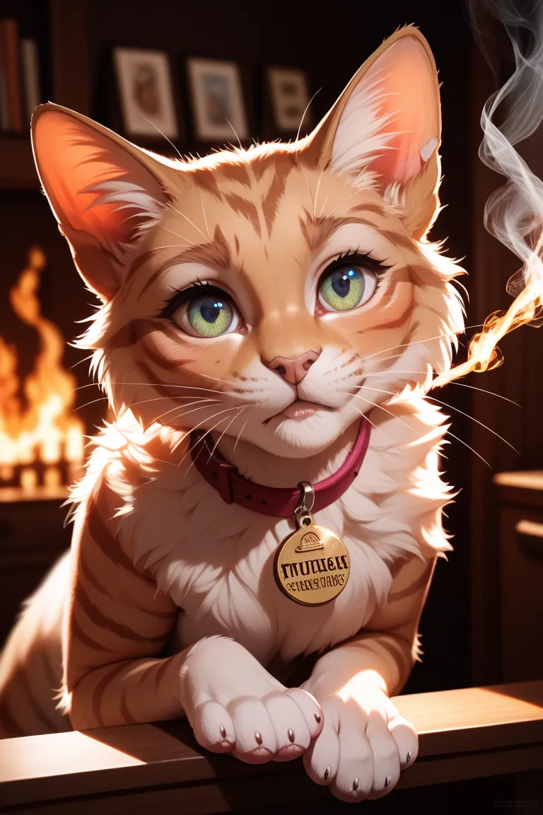 cigarette illustration, cigarette kitten
