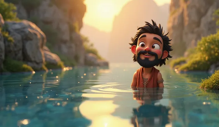 11."The waters begin to recede" (Style: 3D animation, soft colors with magical lighting and heavenly atmosphere, - Inspired by films such as Moana, The Secret Life of Animals or ren's book illustrations .Rounded and expressive features - Characters with fr...