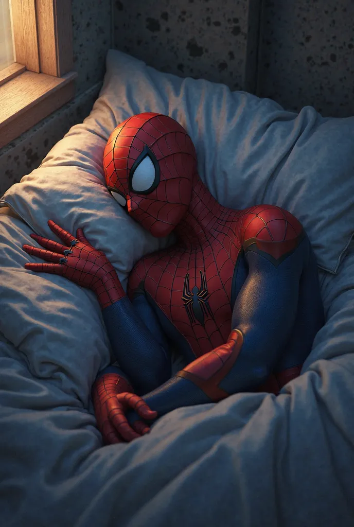 Spiderman sleeping