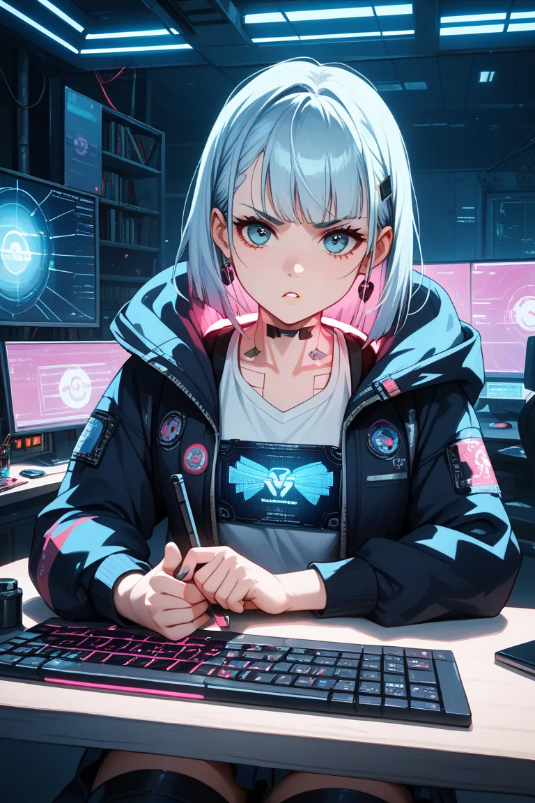 schoolgirl hacker　comics　hoodie