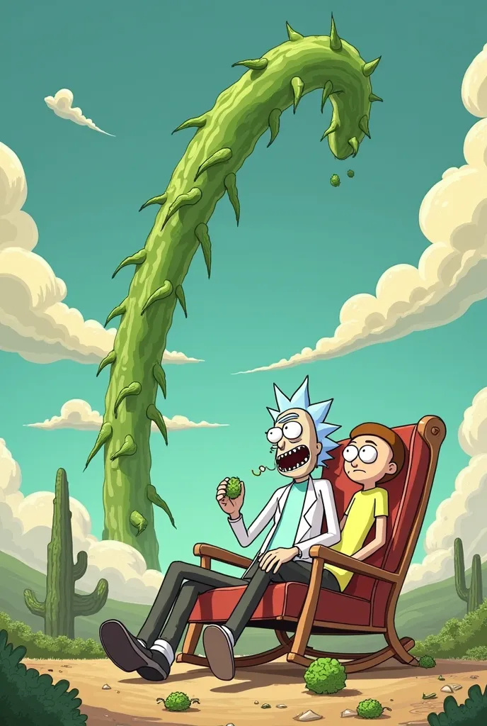 I want Rick and Morty smoking marijuana and it says LINE SKY very large cover