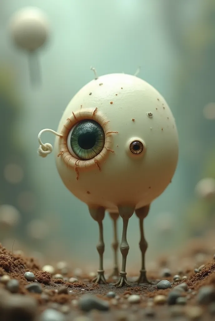 Generates an egg with one eye in the middle and legs