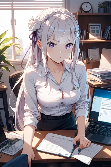 Rezero、 Emilia、 office、sex