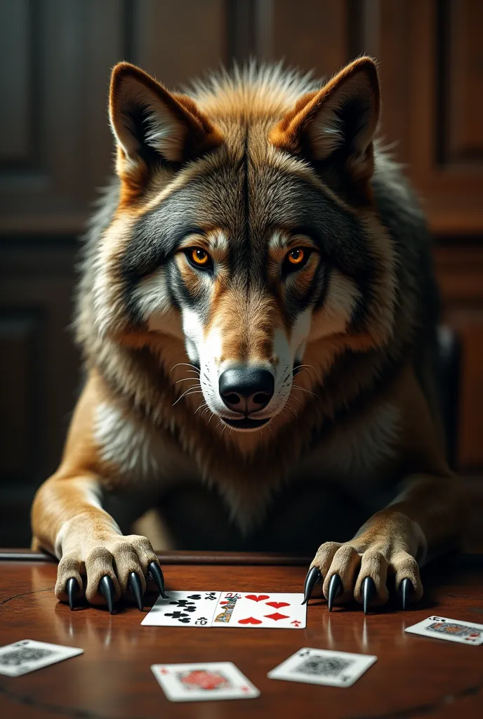 draw me a wolf playing poker