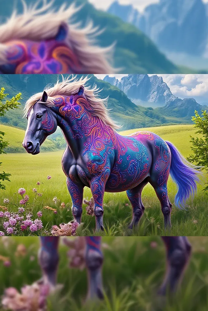 Improve the most stylized hair paint horse 