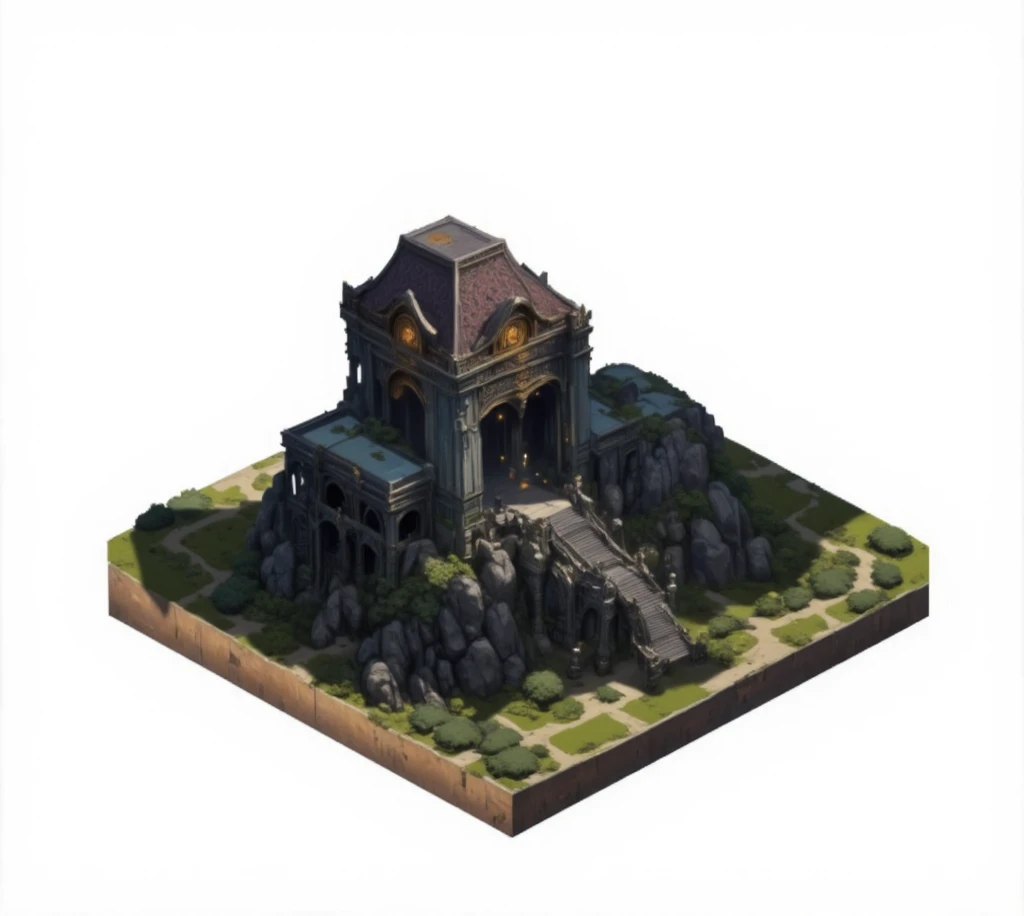 an isometric buildings, isometric game feature, high quality art, big temple, isometric palace, ancient temple, temple, castles and temple details, pre-rendered isometric graphic