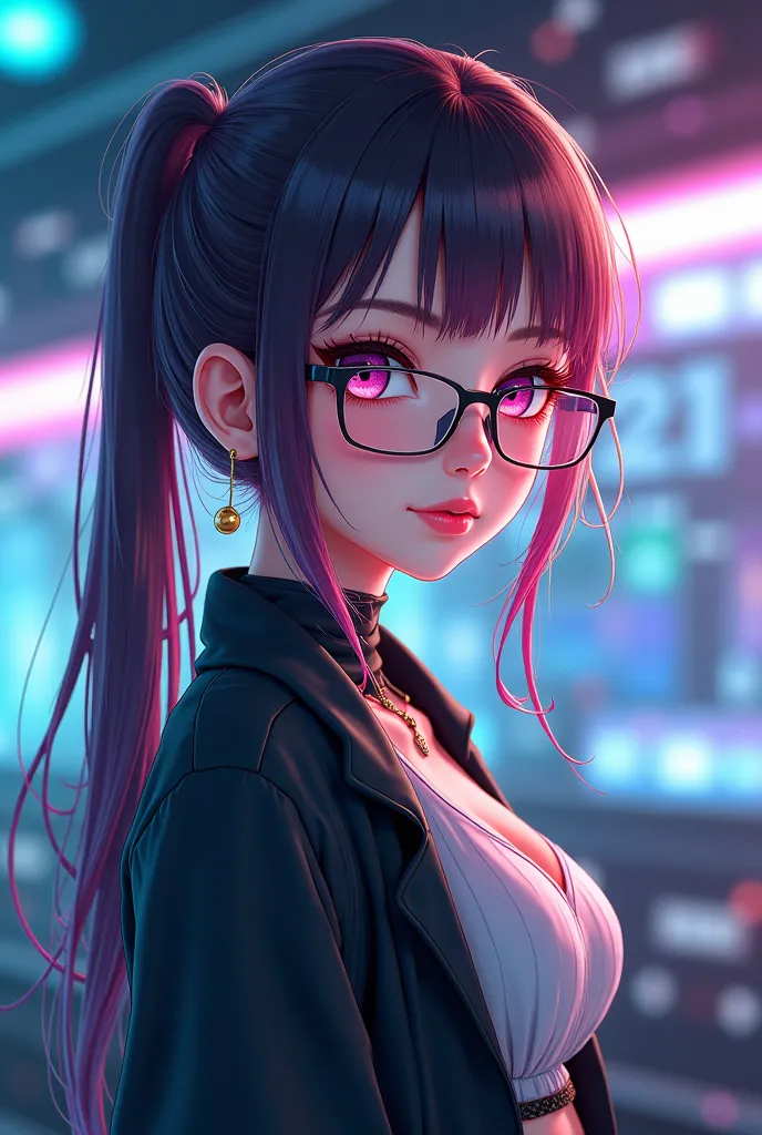 Sexy nerdy anime style girl