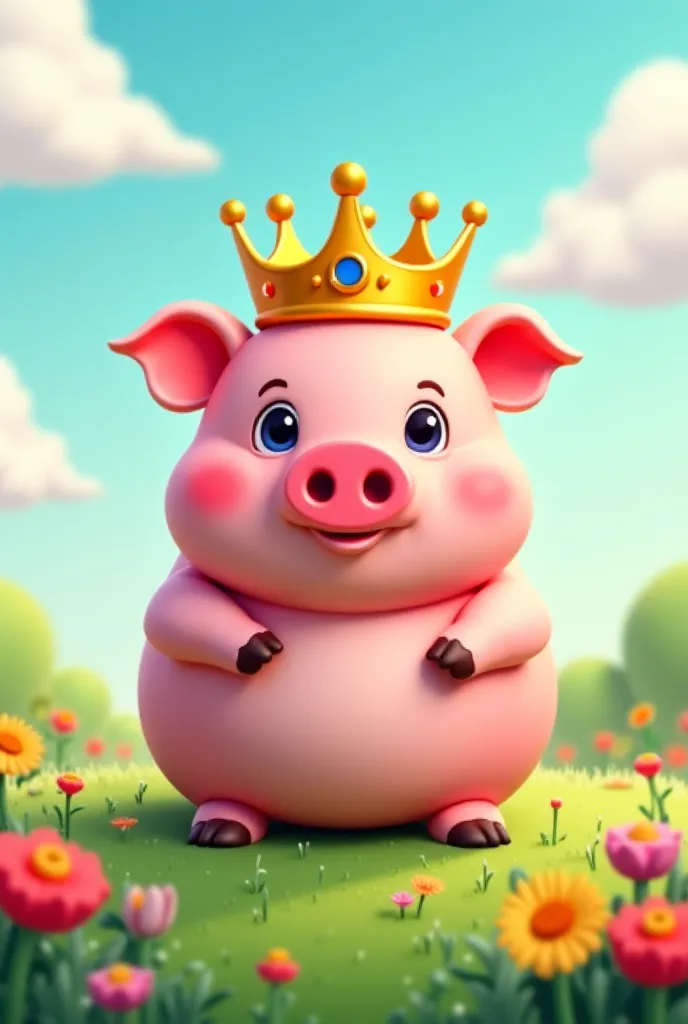 Cute king pig