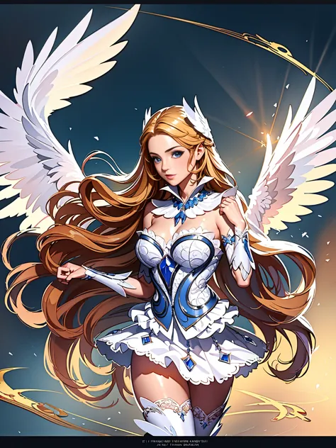 masterpiece,best quality,extremely detailed,refined details,anime angel girl in lingerie with wings and garters, angel girl, extremely detailed artgerm, detailed digital anime art,anime fantasy illustration, beautiful female angel, anime fantasy artwork,in...