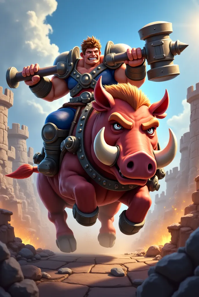 You need a HogRider character from ClashRoyale exactly the same and in the same style as in the game 