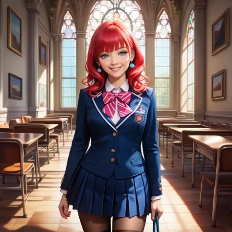 (masterpiece:1.4), (best quality:1.4), (high resolution:1.4), (masterpiece, best quality, high resolution:1.4), giffany, school uniform, (cable bow:1.1), smile 