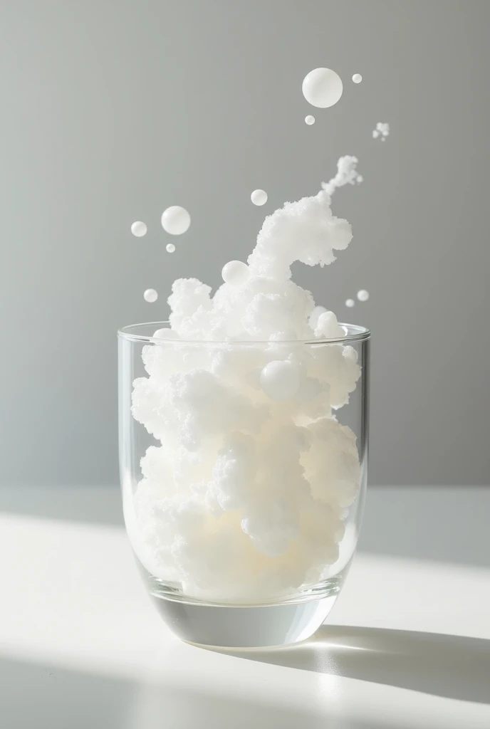 A clear cup and tapioca powder 