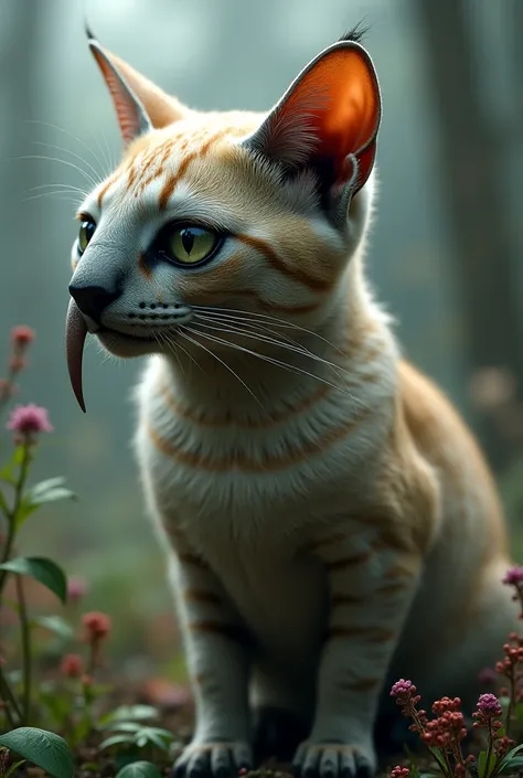 A cat with a bird-like face