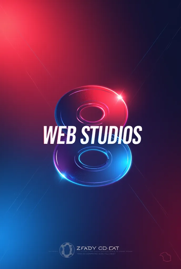 Make a red and blue logo, written Web Studios 8 